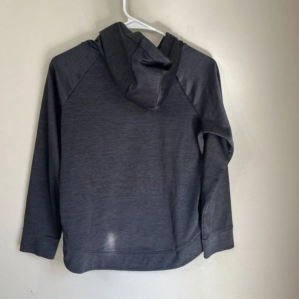 Adidas Youth Gray Hooded Sweatshirt Large 12/14 Print Kangaroo Pocket Pullover - Picture 10 of 12
